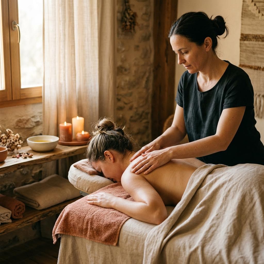 Sessão de massoterapia relaxante